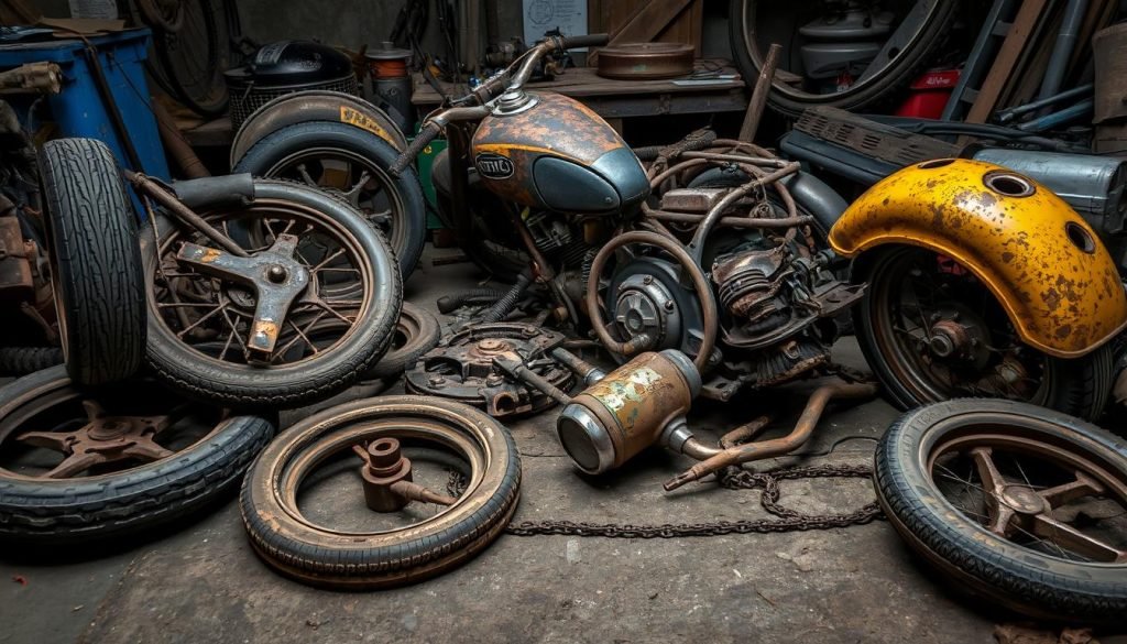 scrap motorcycle parts